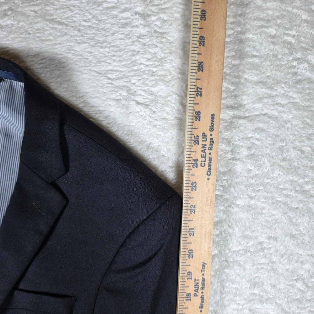 Jos. A. Bank 1905 Mens 36 Short Navy Wool Stretch Slim Fit Gold Button Blazer